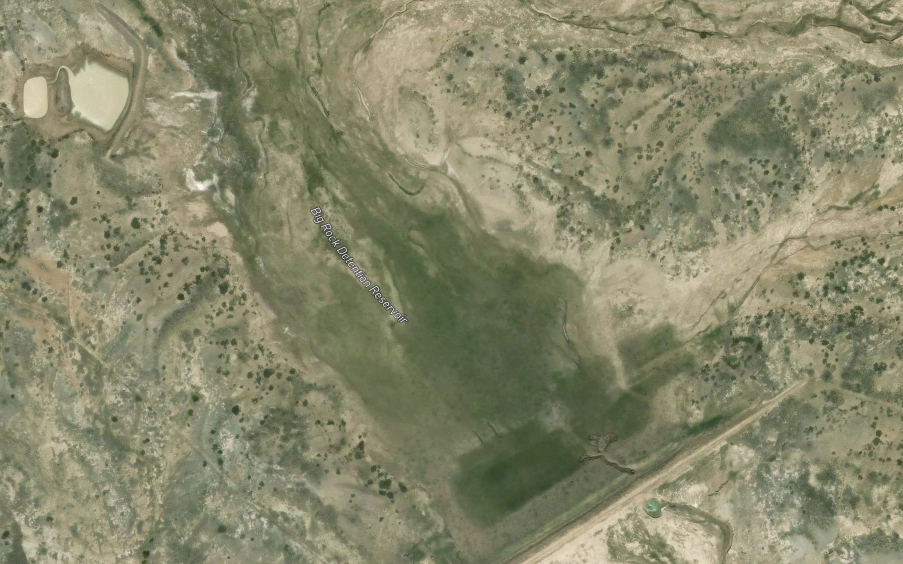 Satellite map of the Big Rock Detention Reservoir
