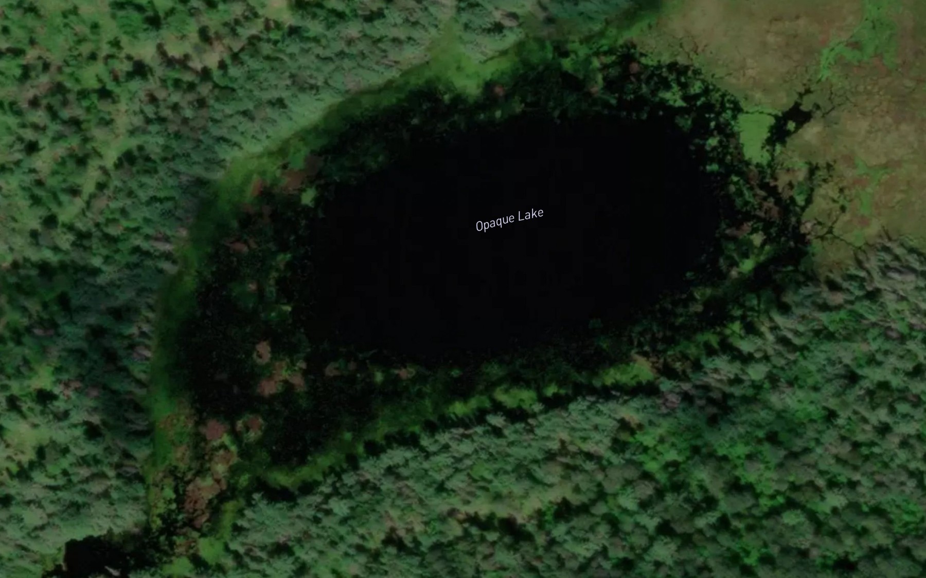 Satellite map of the Opaque Lake