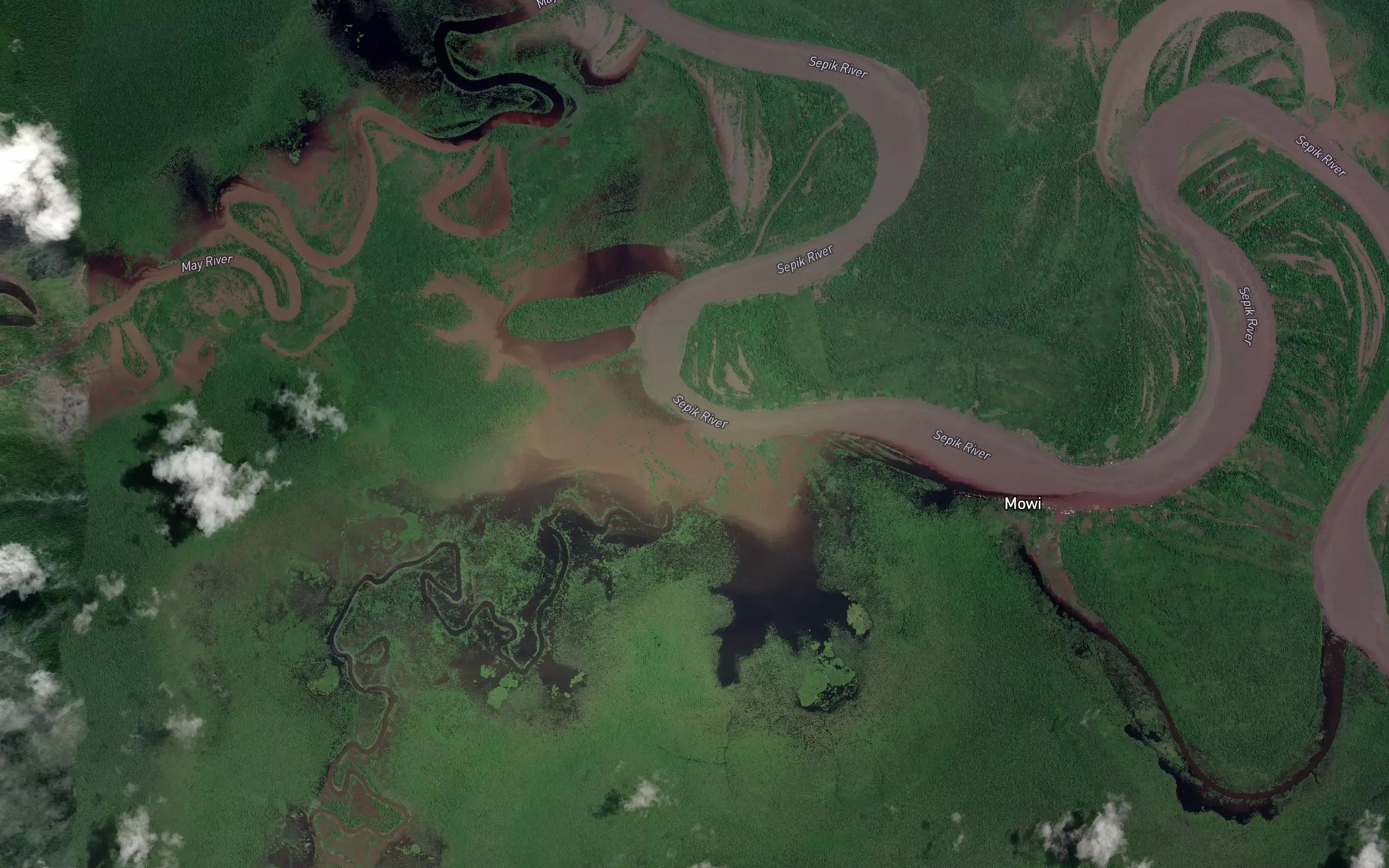 Satellite map of the Sanap Creek