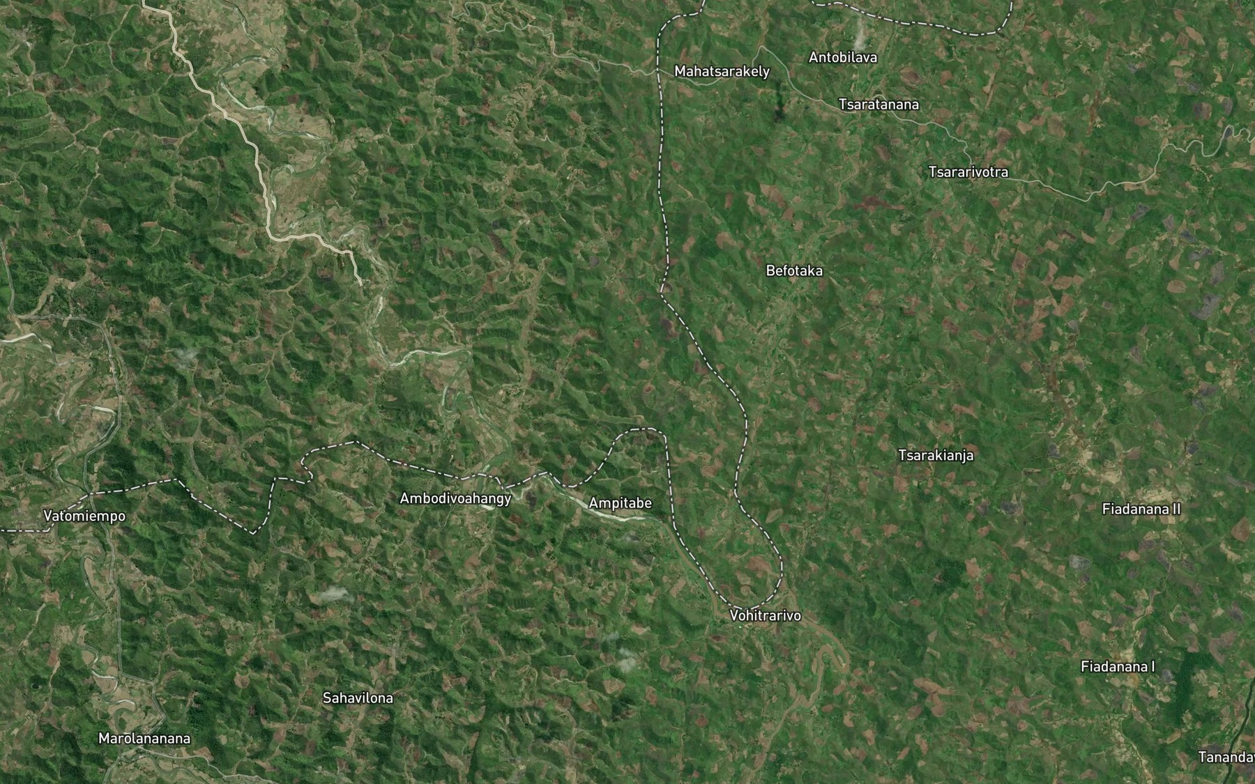 Satellite map of the Mananjary