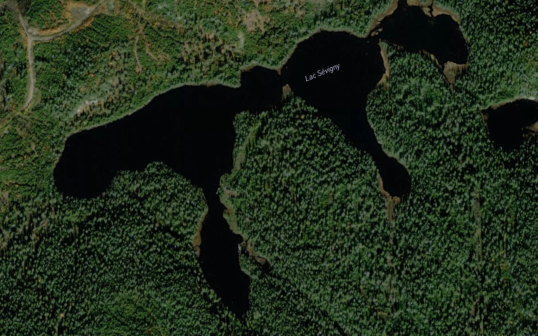 Satellite map of the Lac Sevigny