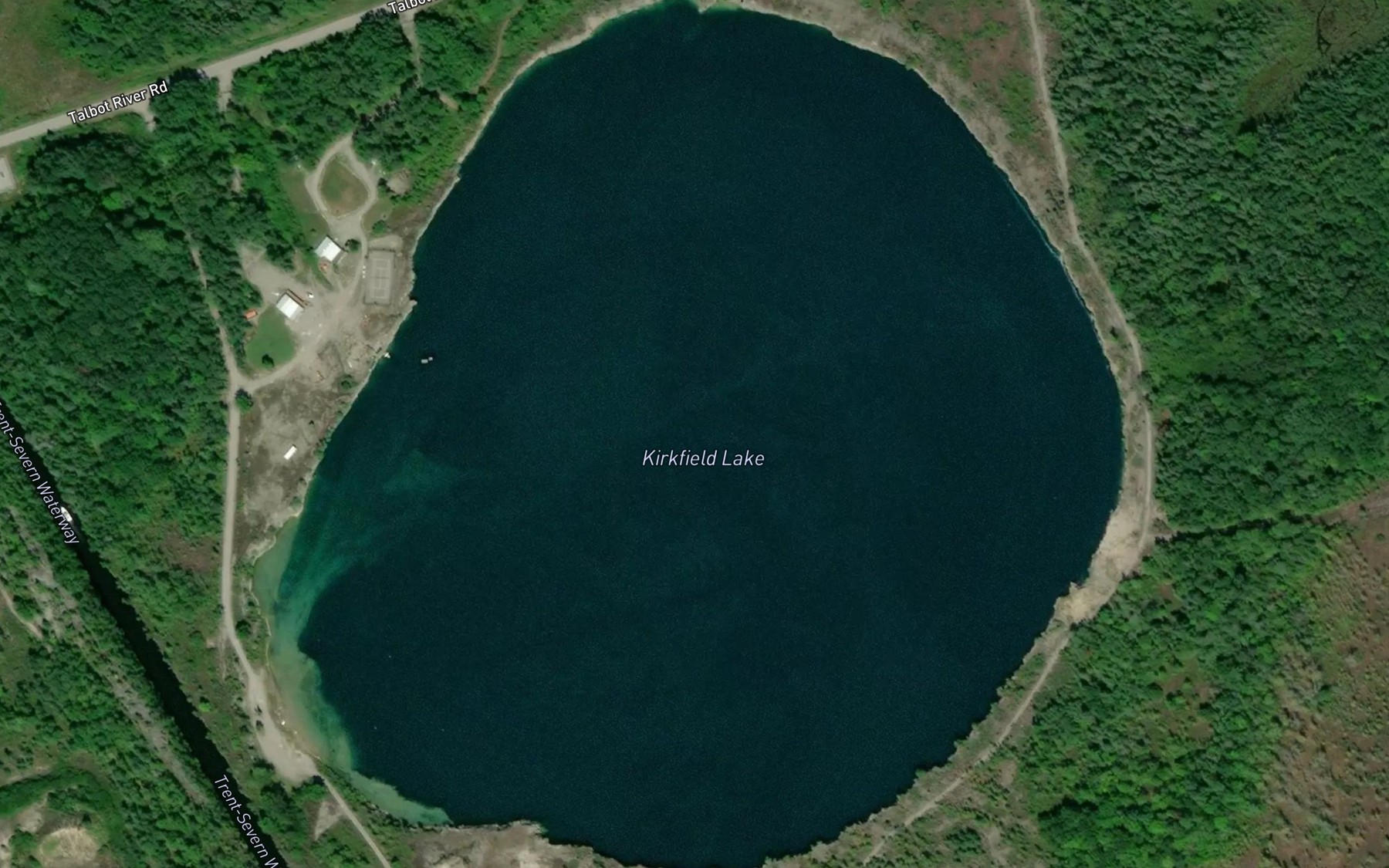 Satellite map of the Kirkfield Lake