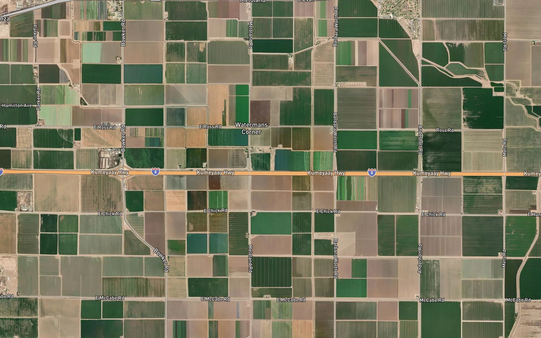 Satellite map of the Palmer Drain