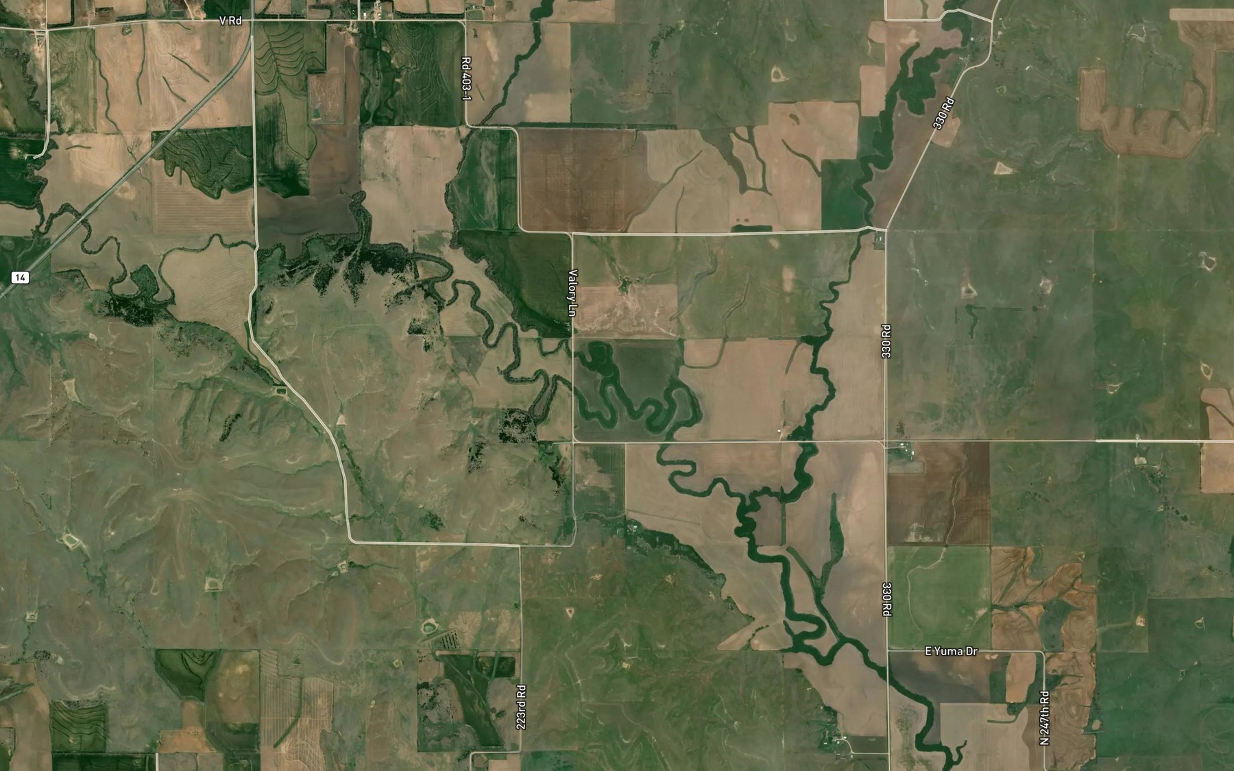 Satellite map of the Fifth Creek