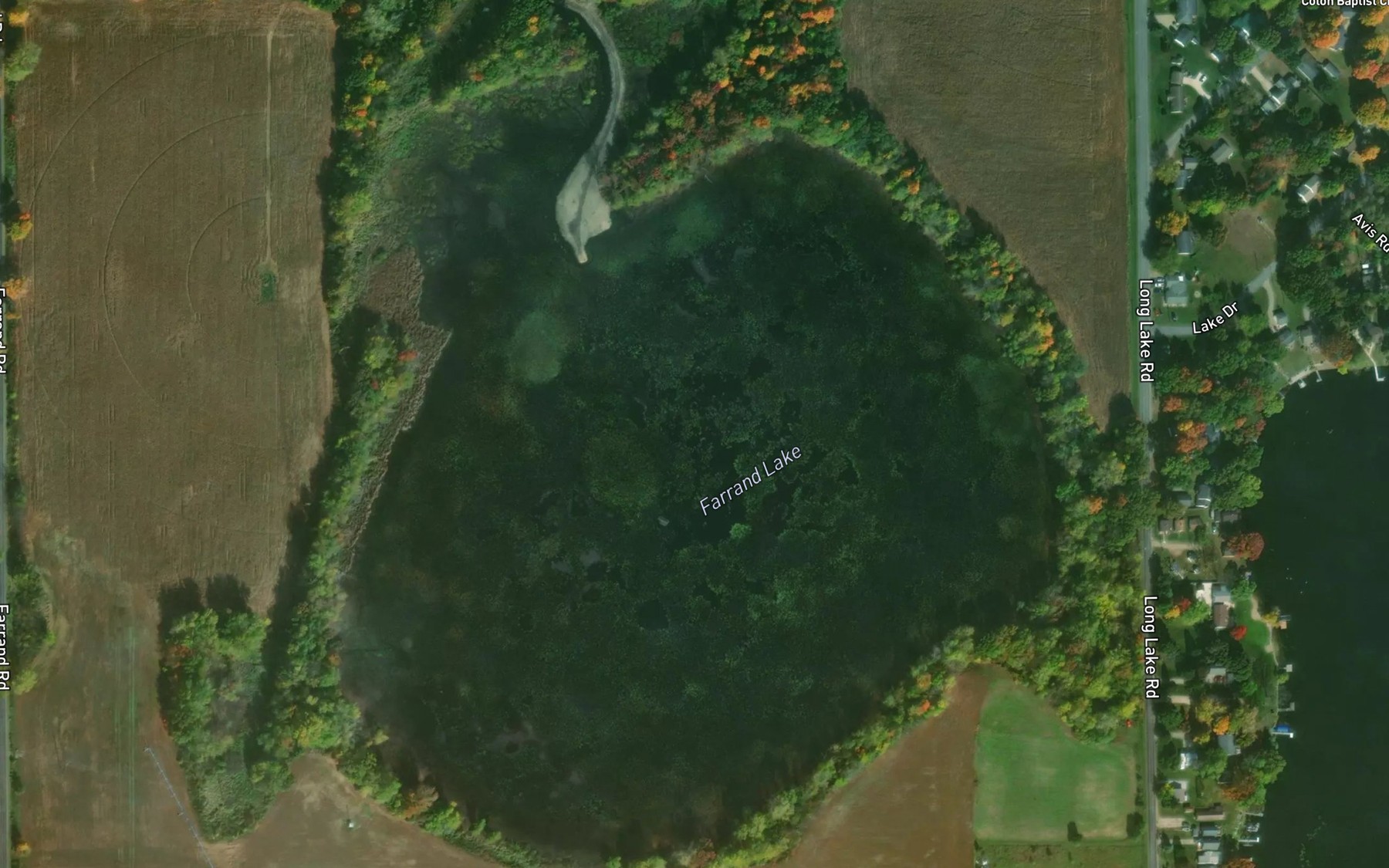 Satellite map of the Farrand Lake