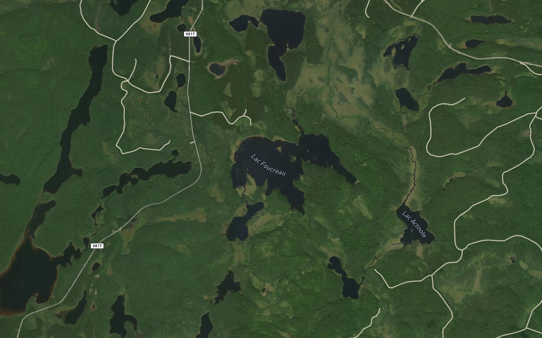 Satellite map of the Lac Foucreau