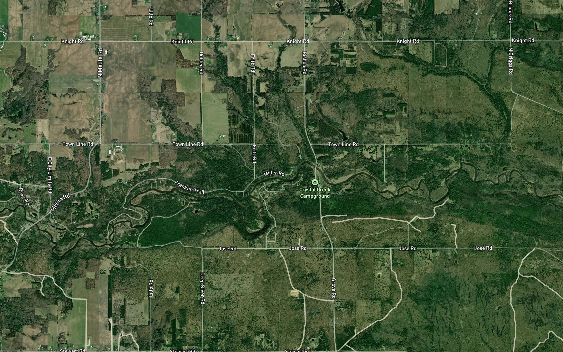 Satellite map of the Fritz Creek