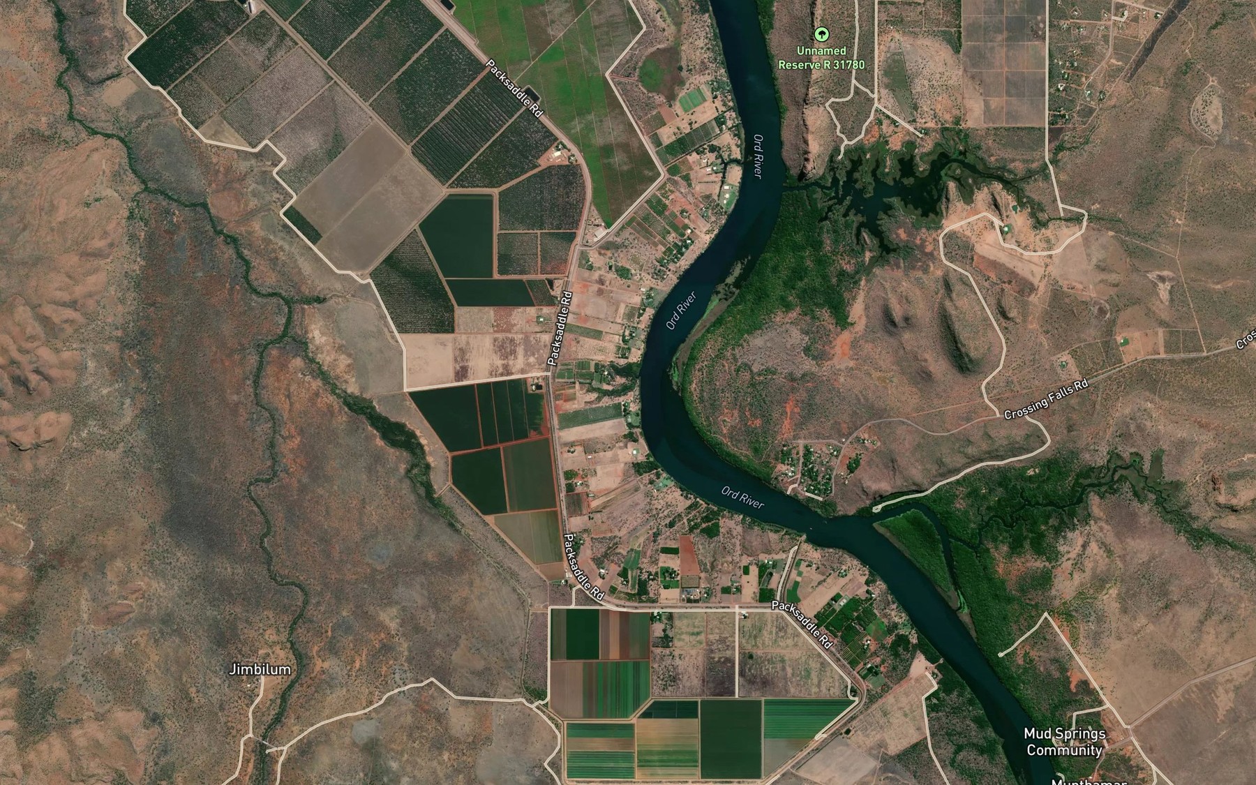 Satellite map of the Crossing Falls