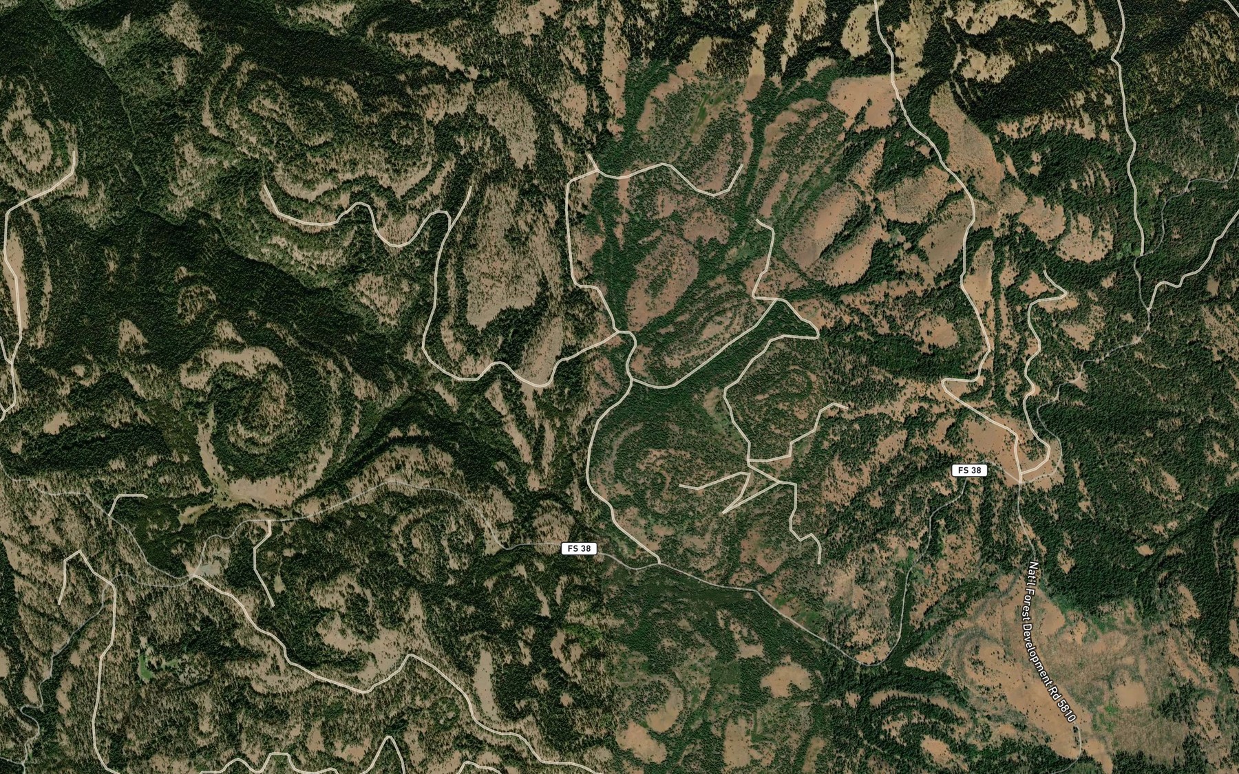 Satellite map of the Windy Creek