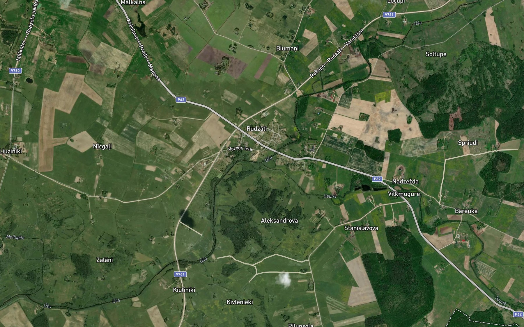 Satellite map of the Sauna
