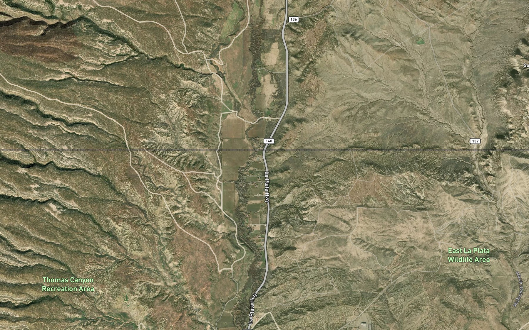 Satellite map of the Pioneer Ditch