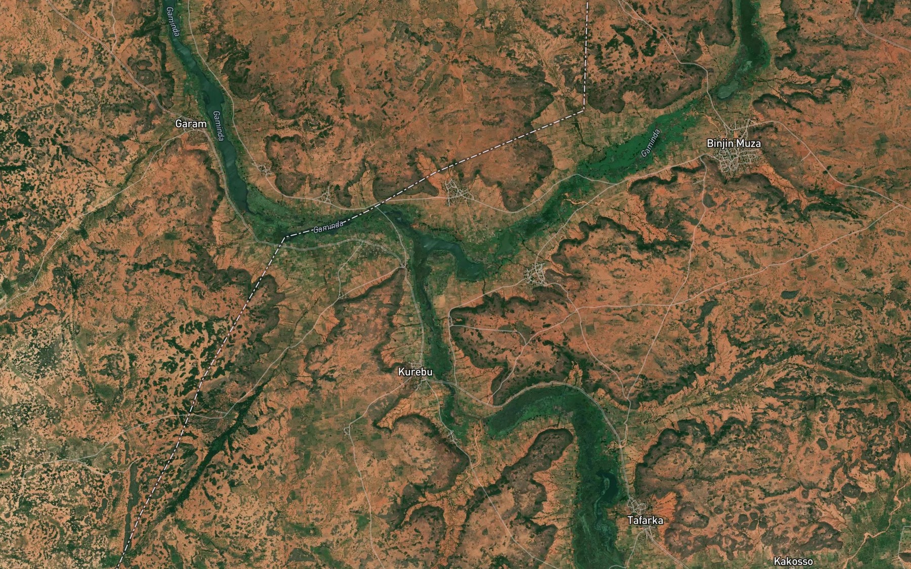 Satellite map of the River Gavangulbe