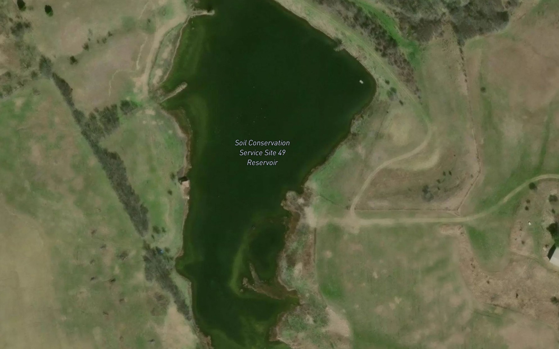 Satellite map of the Soil Conservation Service Site 49 Reservoir