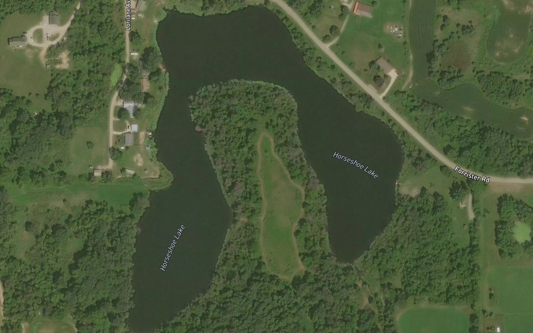Satellite map of the Horseshoe Lake