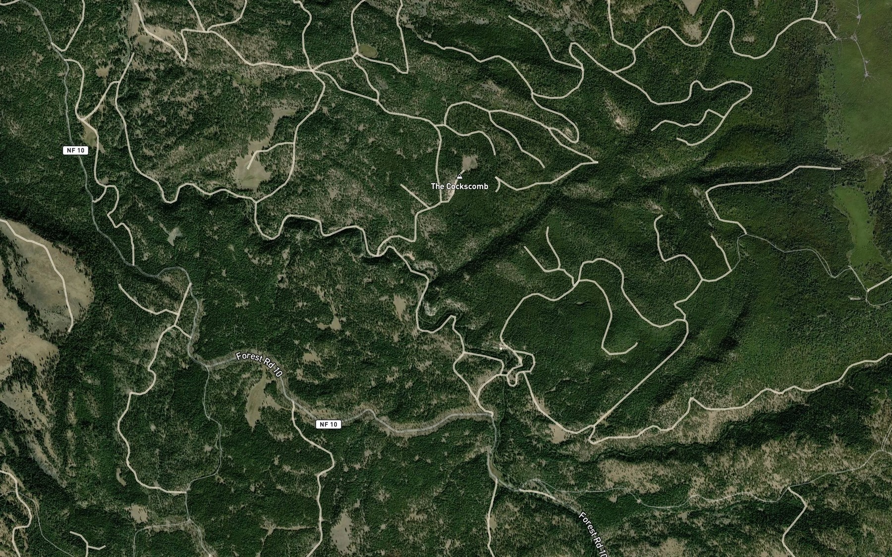 Satellite map of the Peep Creek