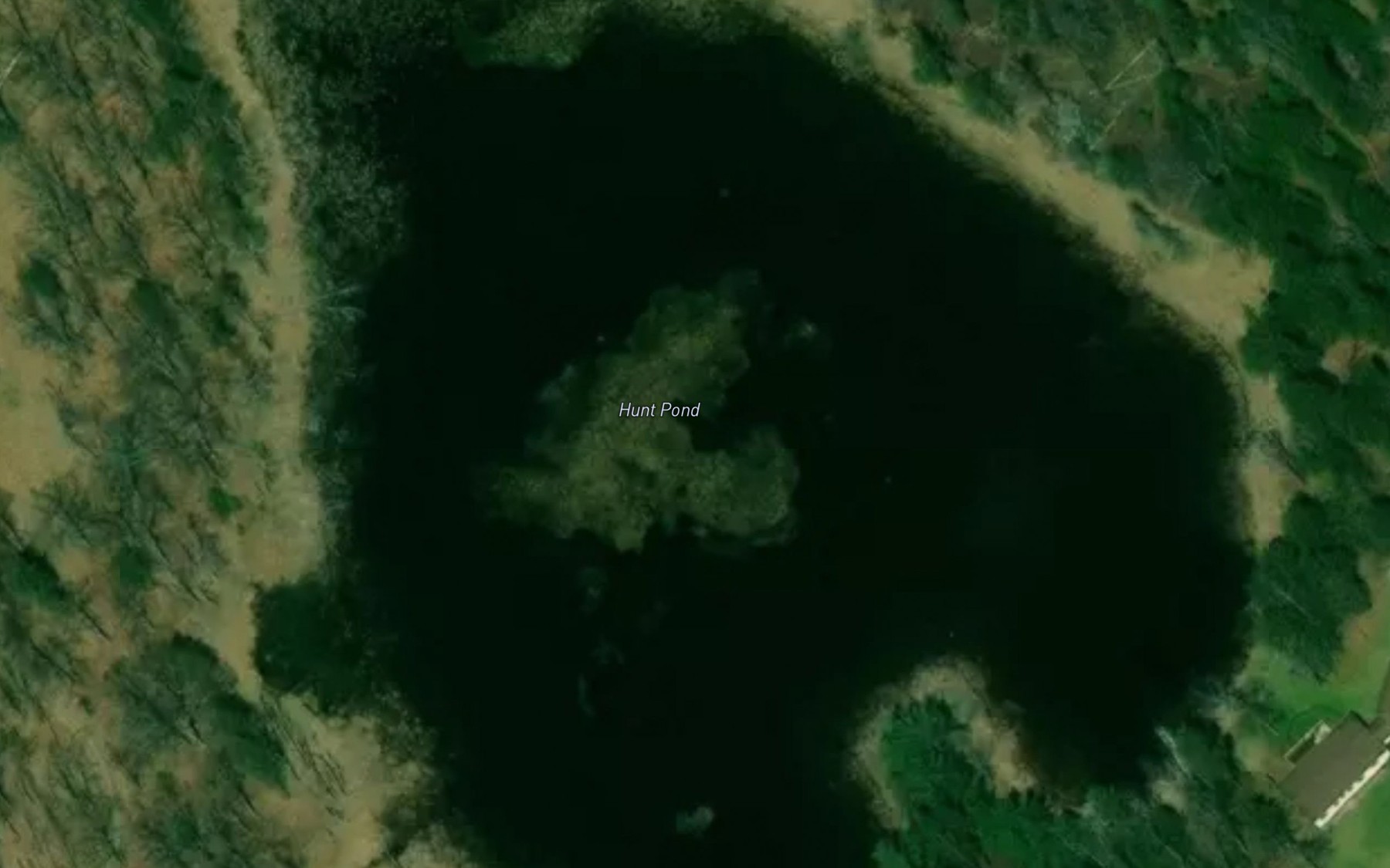 Satellite map of the Hunt Pond