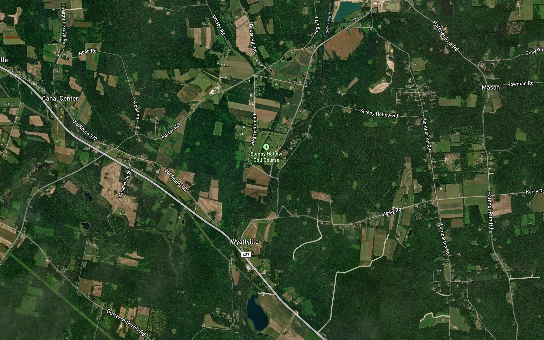 Satellite map of the Beatty Run
