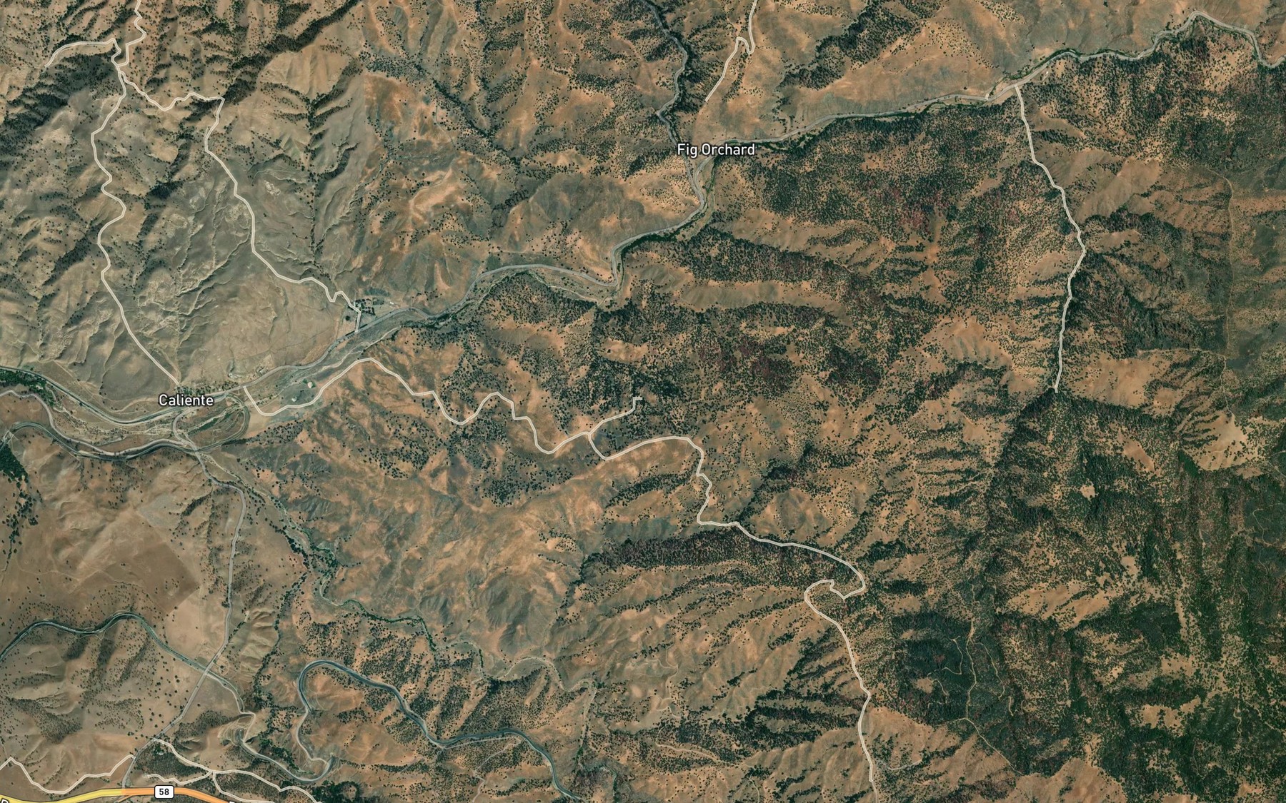 Satellite map of the Caliente Spring