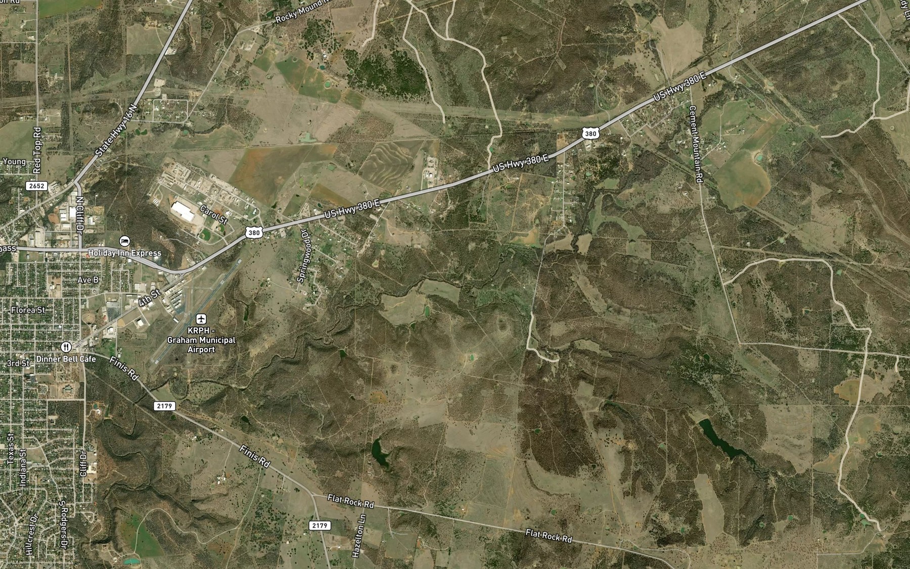 Satellite map of the Little Dry Creek