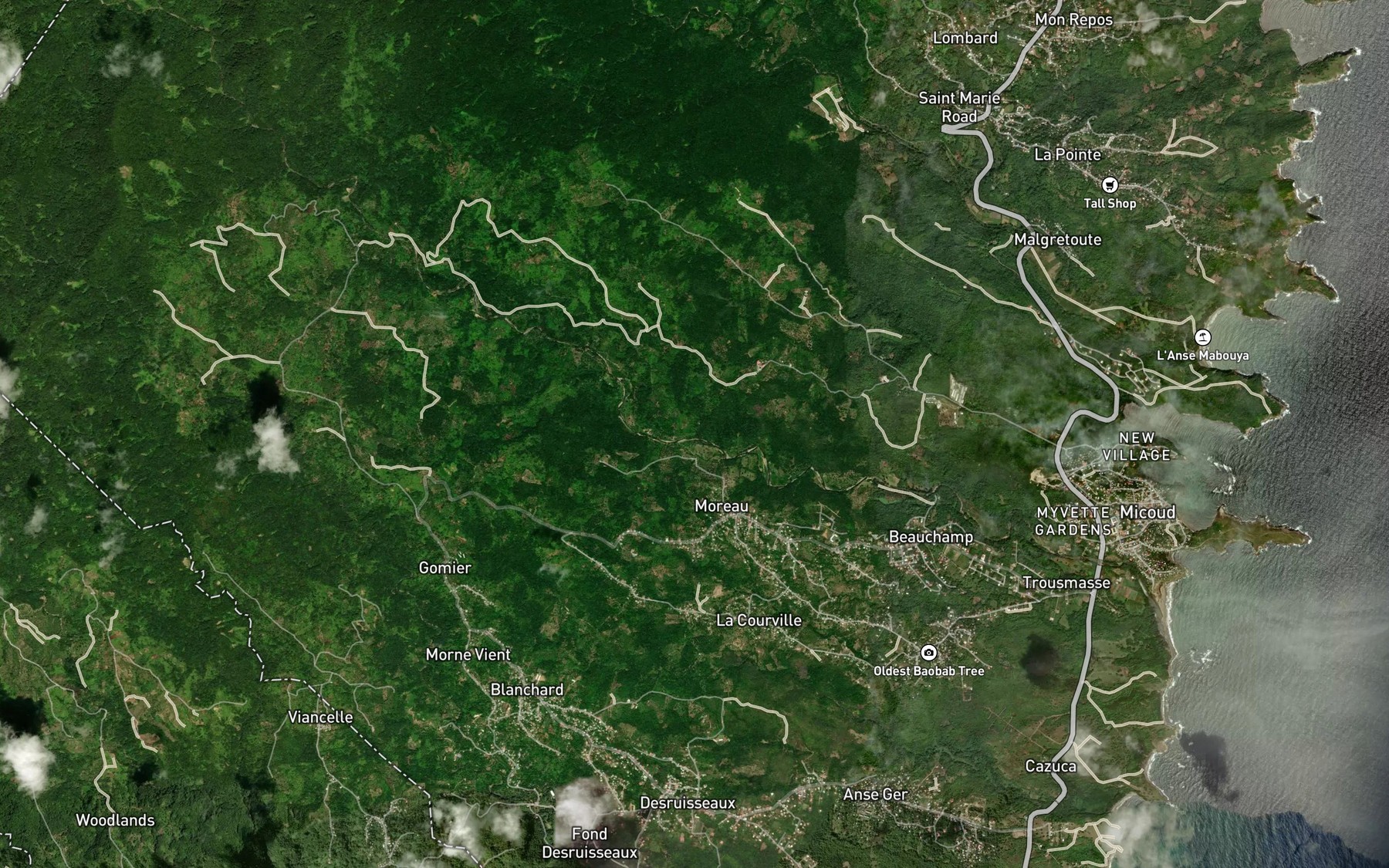 Satellite map of the Ti Riviere