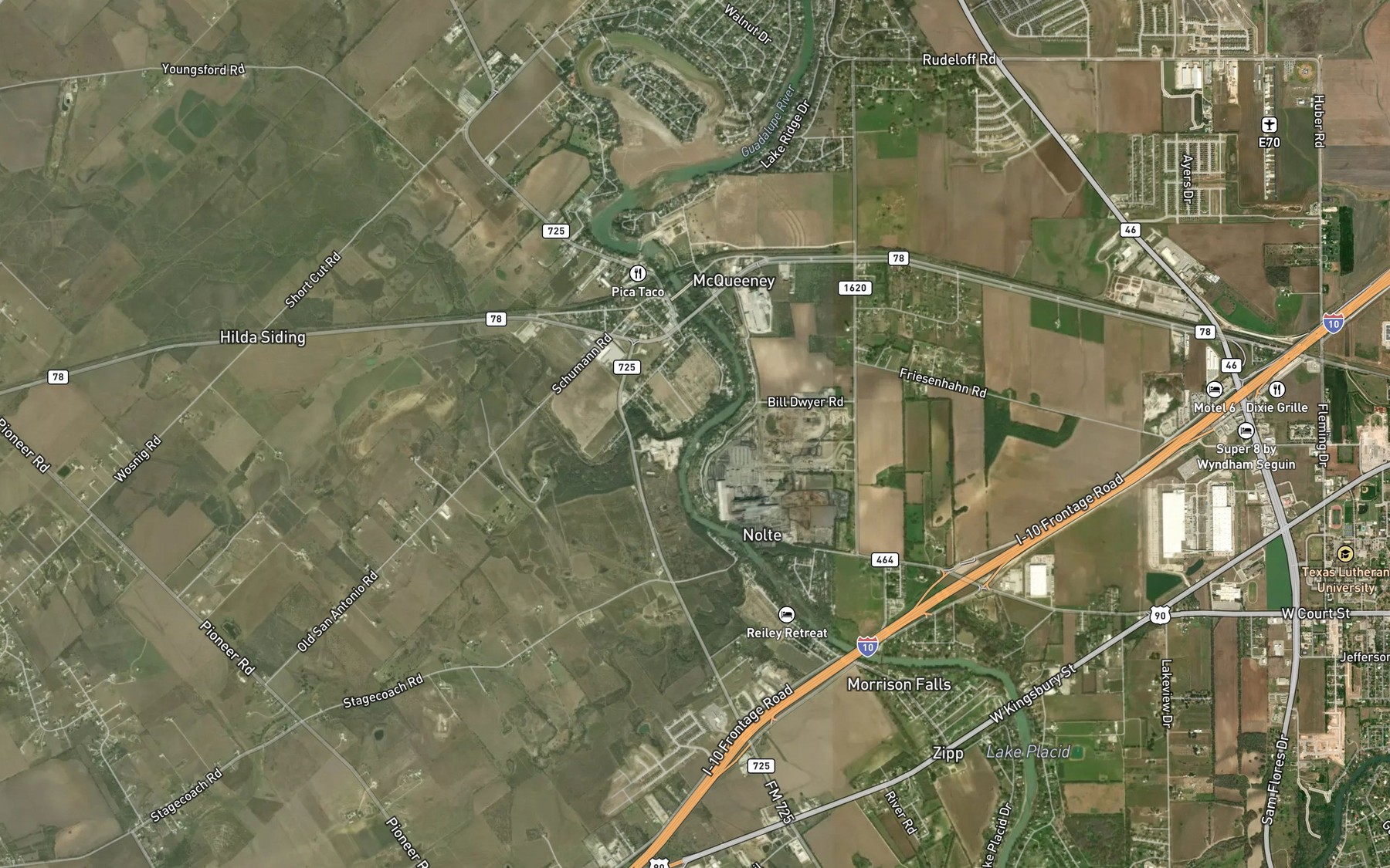Satellite map of the Youngs Creek