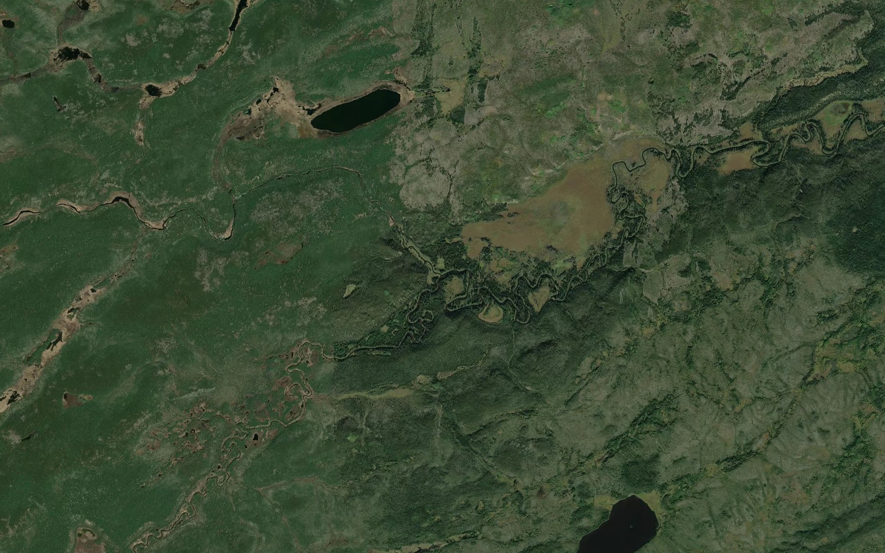 Satellite map of the Waposkwayan River