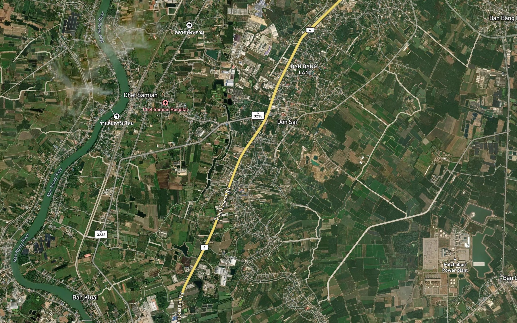 Satellite map of the Khlong Wang Luek