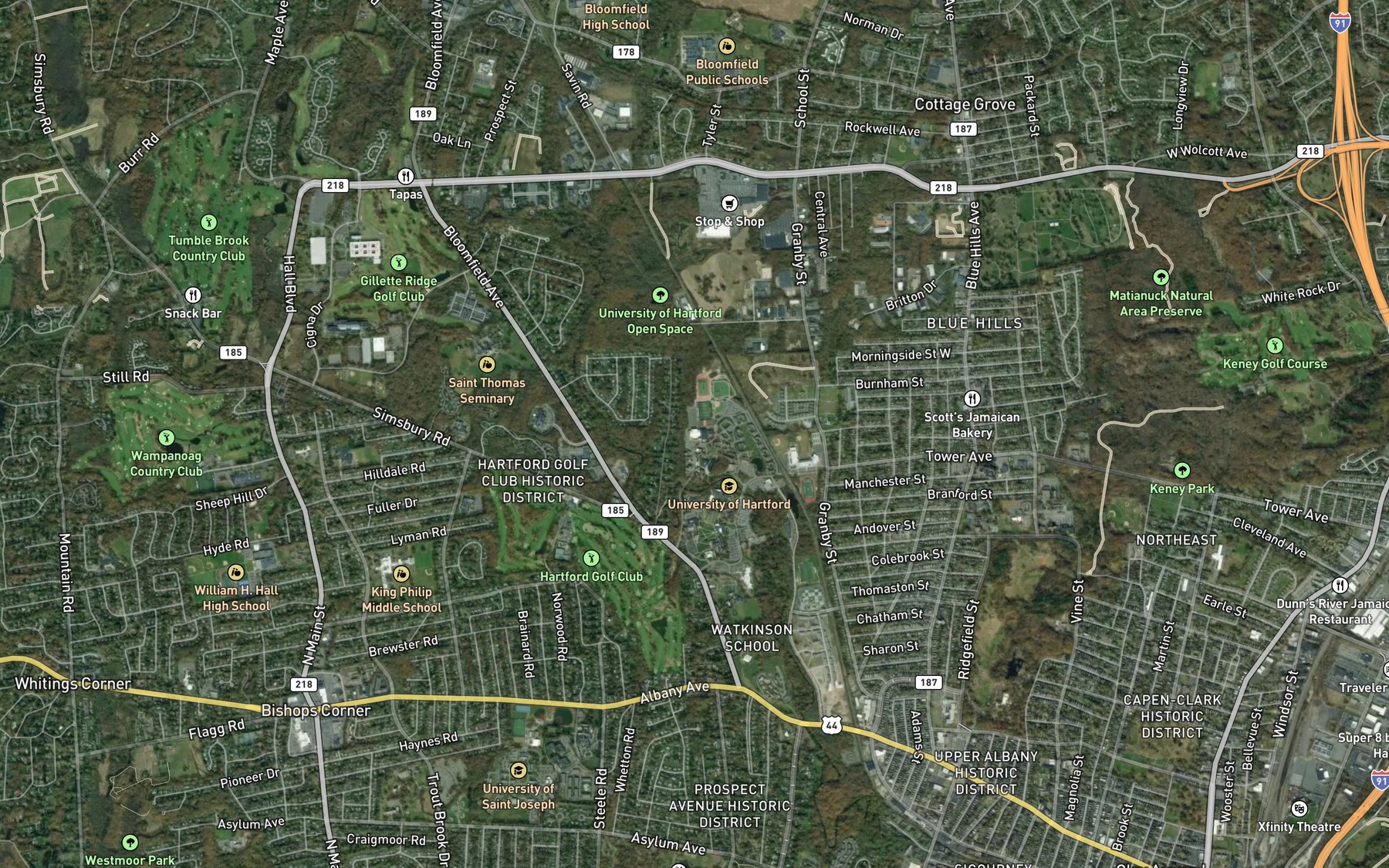 Satellite map of the Mary Baker Stanley Pool