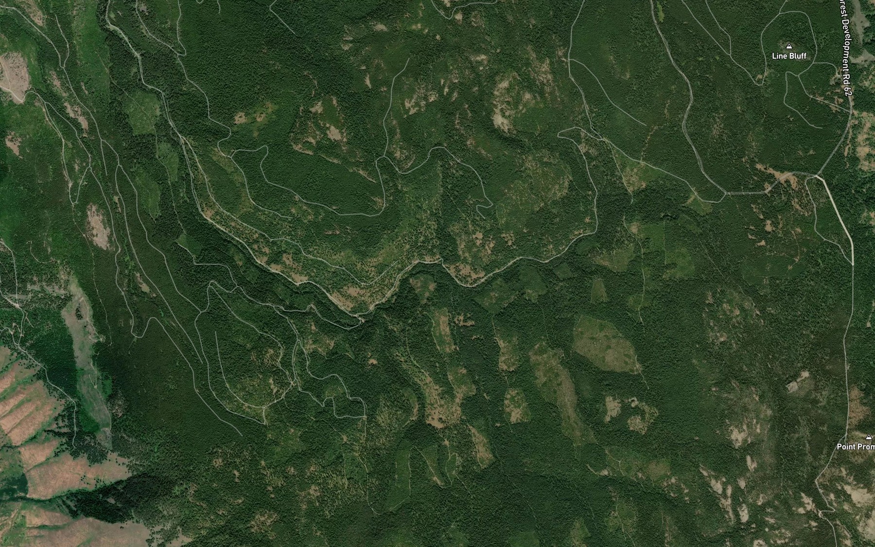Satellite map of the Camp Creek