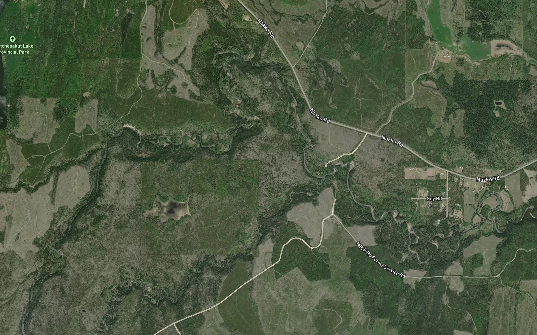Satellite map of the Mount Creek