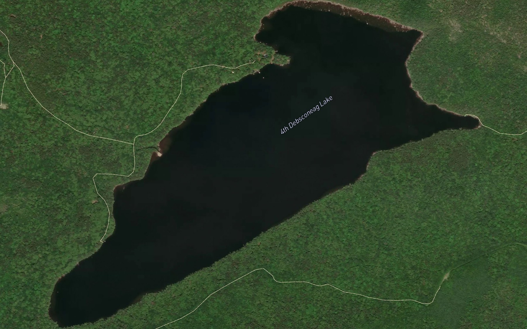 Satellite map of the Fourth Debsconeag Lake