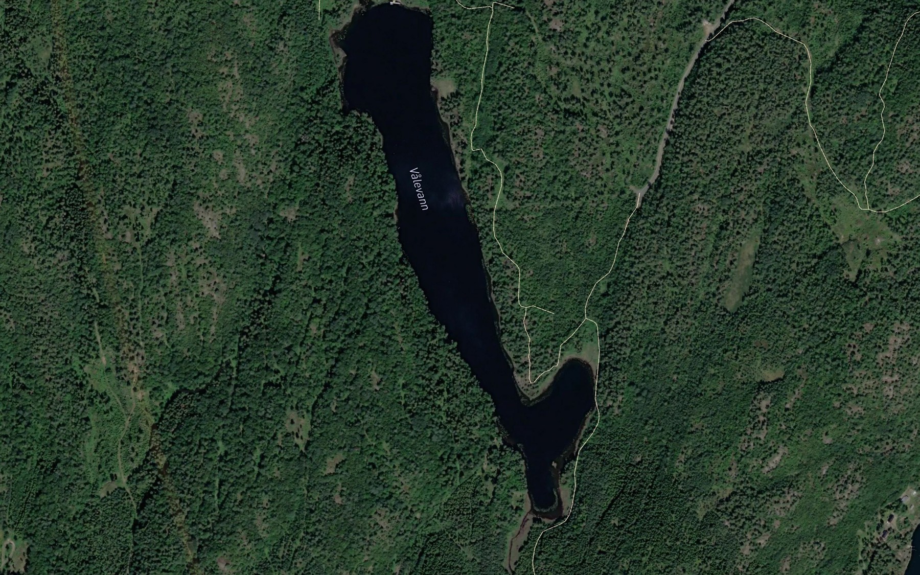 Satellite map of the Valevann