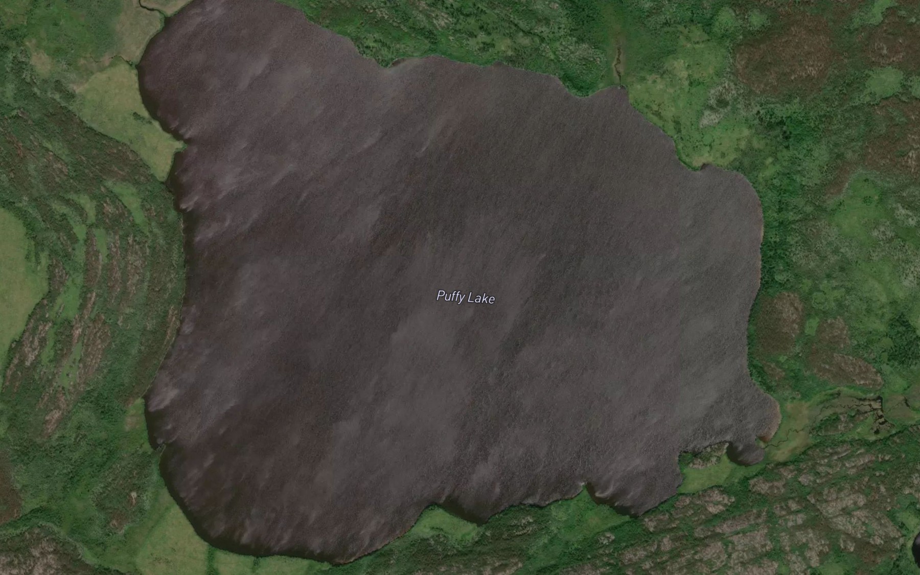 Satellite map of the Puffy Lake