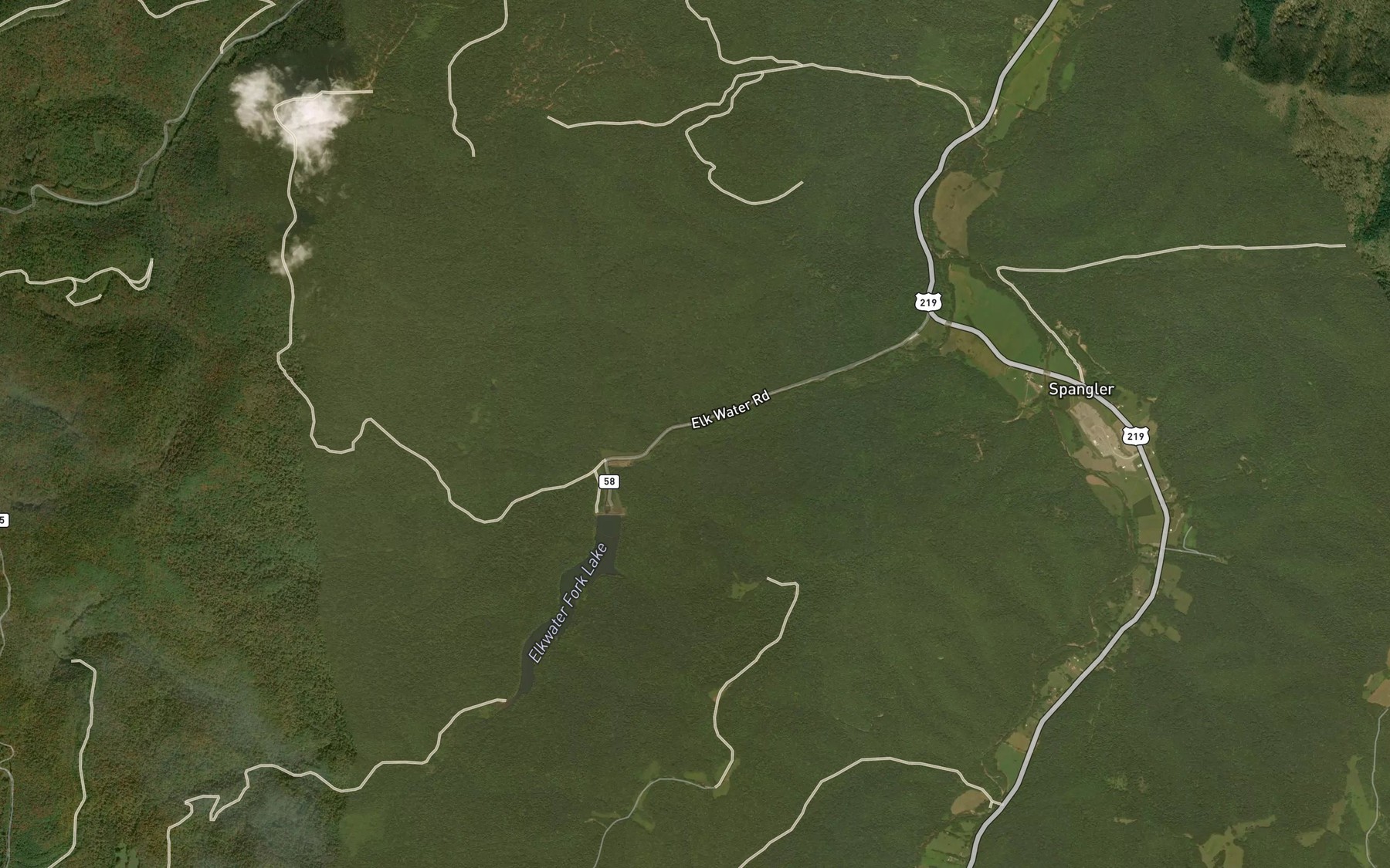 Satellite map of the Mowry Run