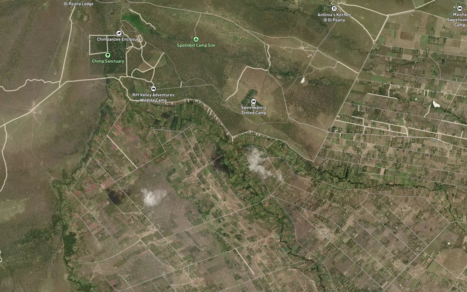 Satellite map of the Rongai