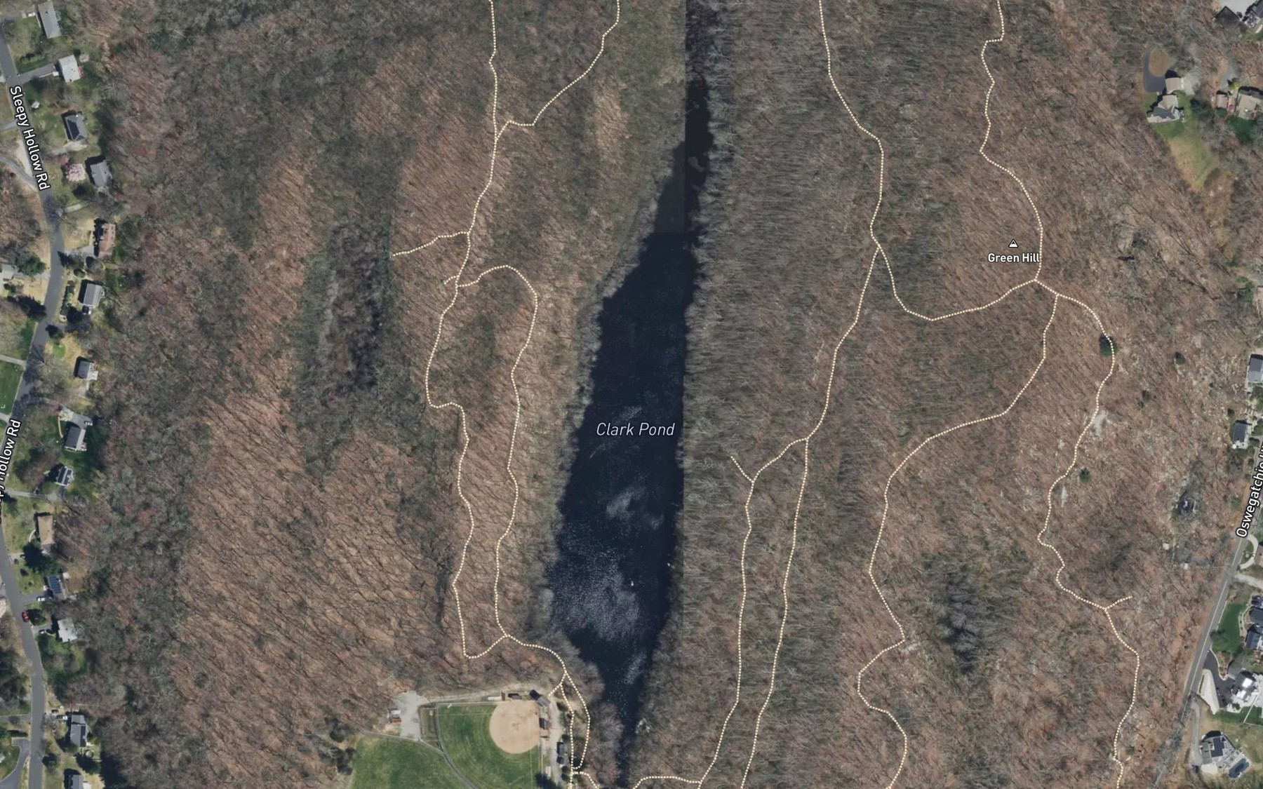Satellite map of the Clark Pond