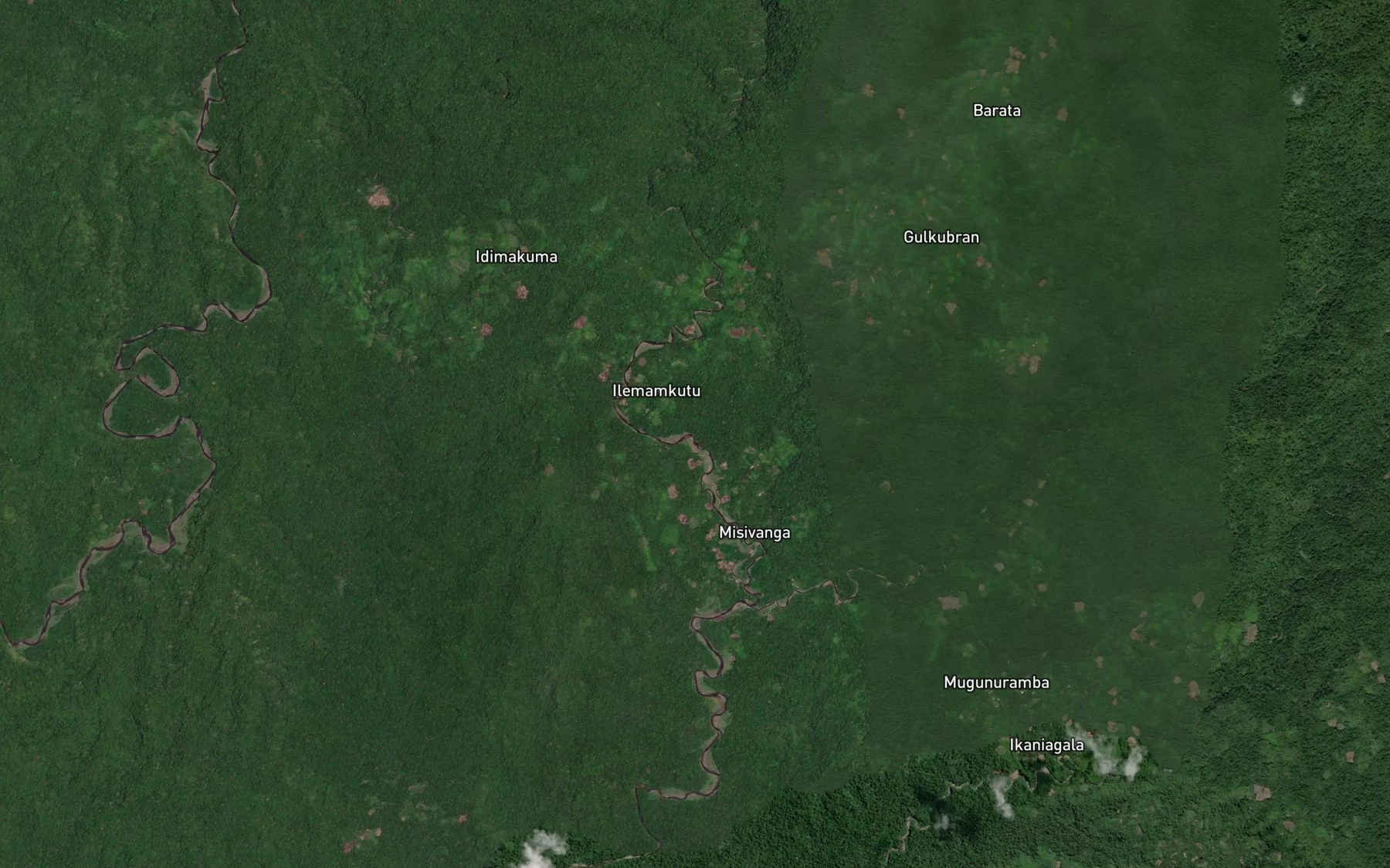 Satellite map of the Ineguar River