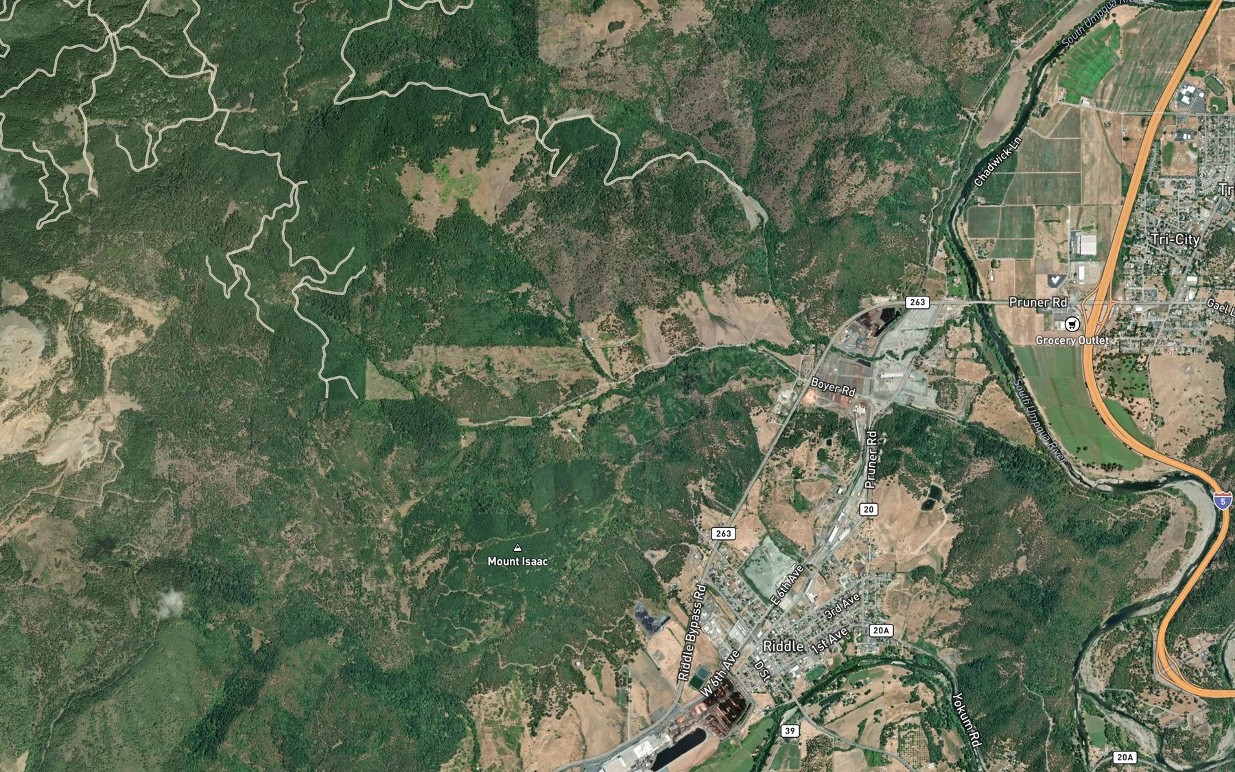 Satellite map of the Sanderson Brook
