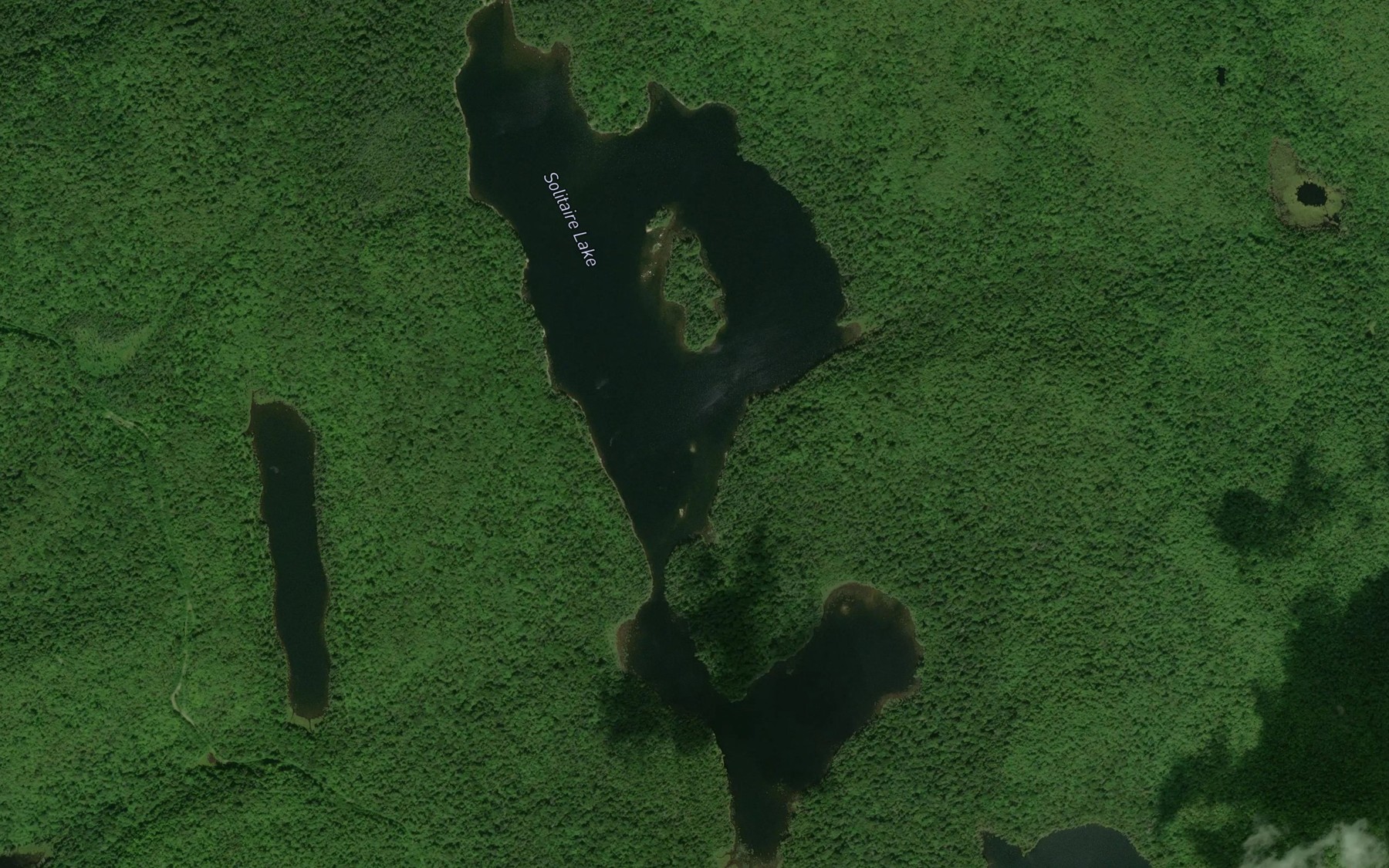 Satellite map of the Solitaire Lake