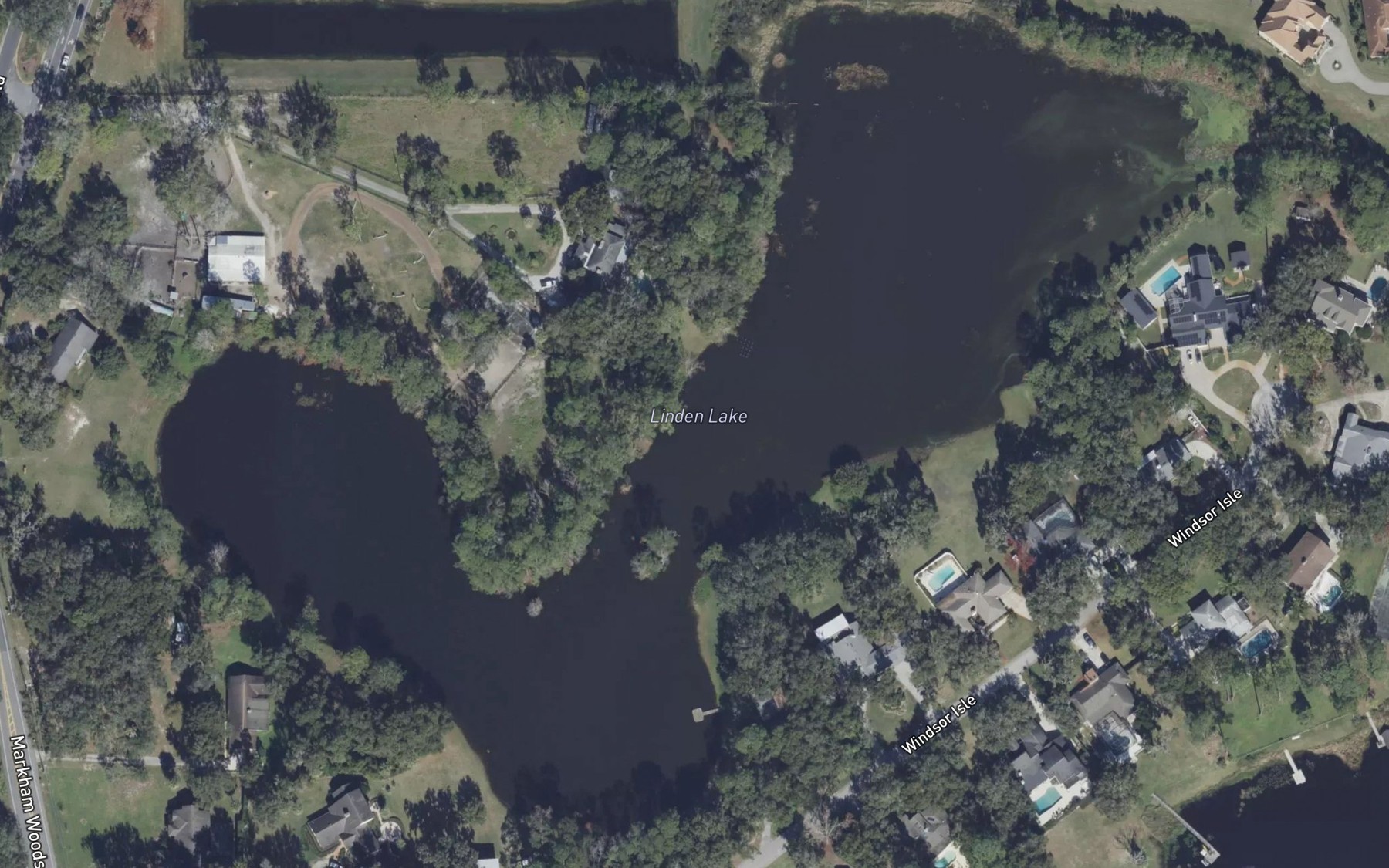 Satellite map of the Linden Lake