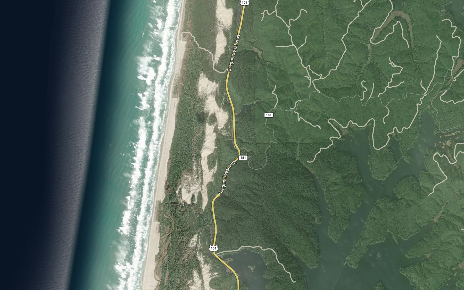 Satellite map of the Perkins Lake