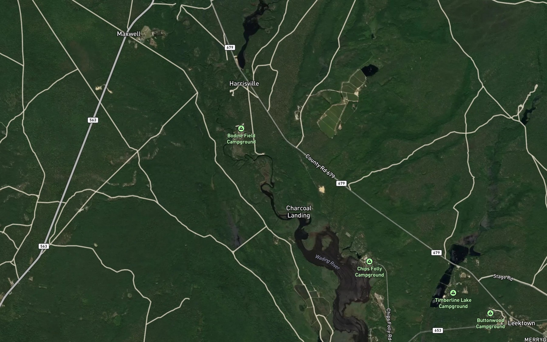 Satellite map of the Beaver Run
