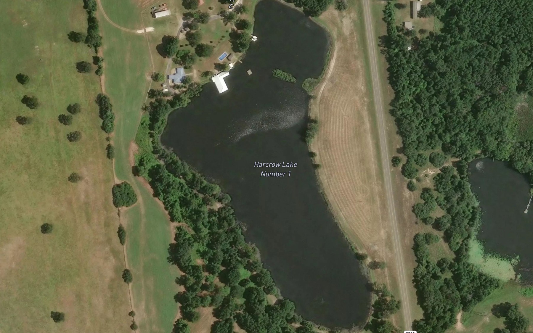 Satellite map of the Harcrow Lake