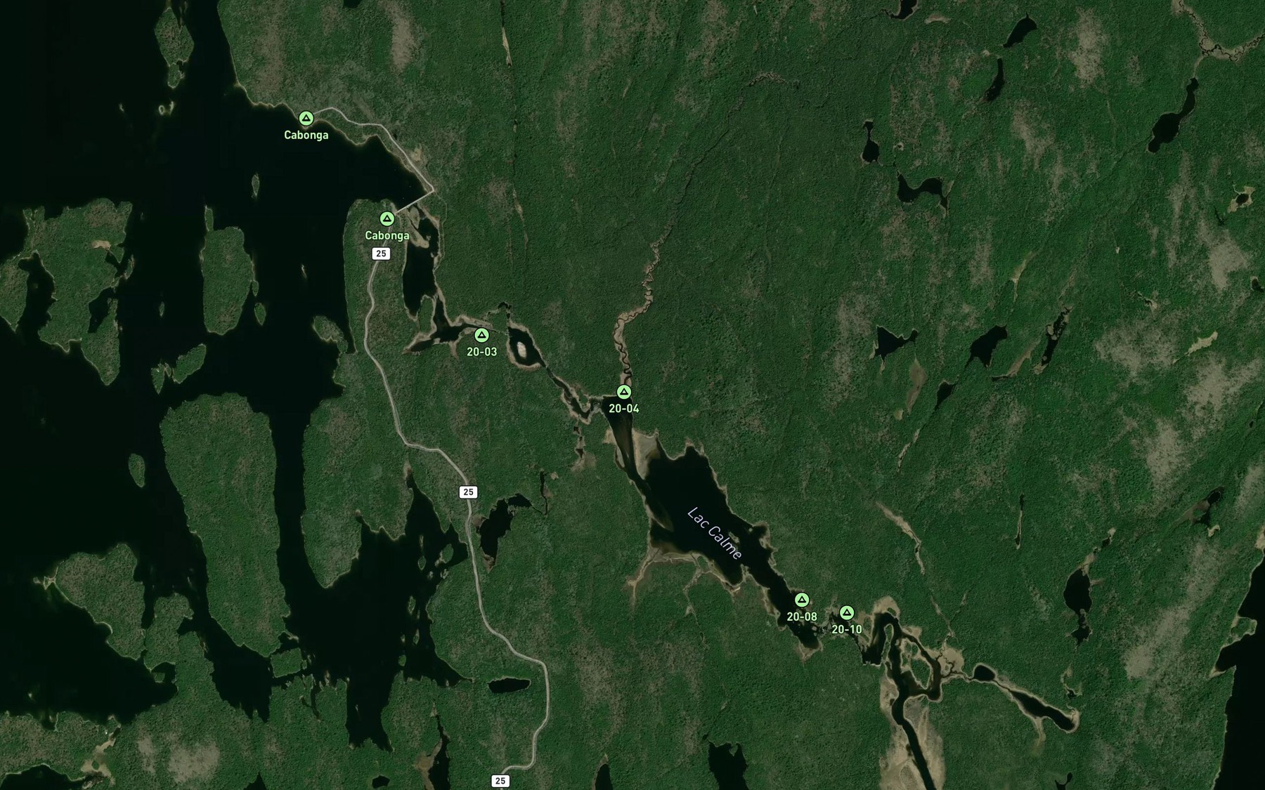 Satellite map of the Ruisseau Calme