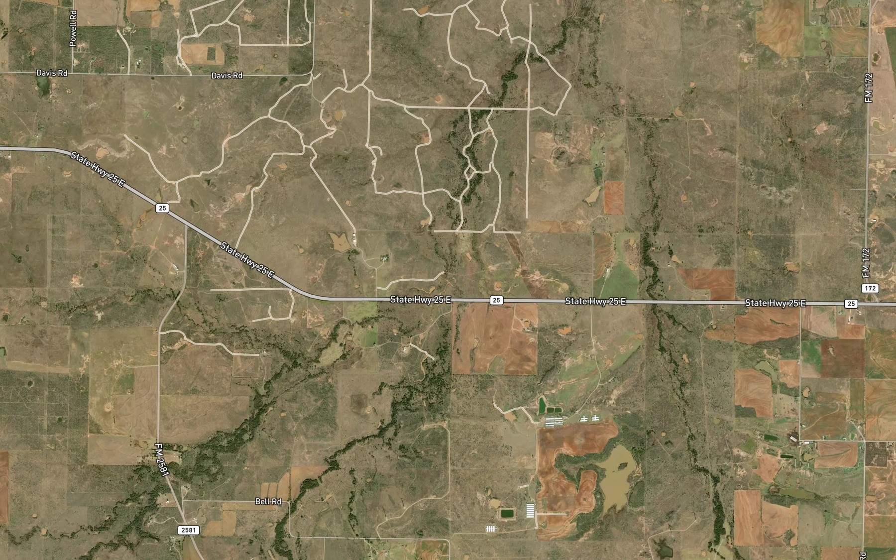 Satellite map of the Dogwood Creek