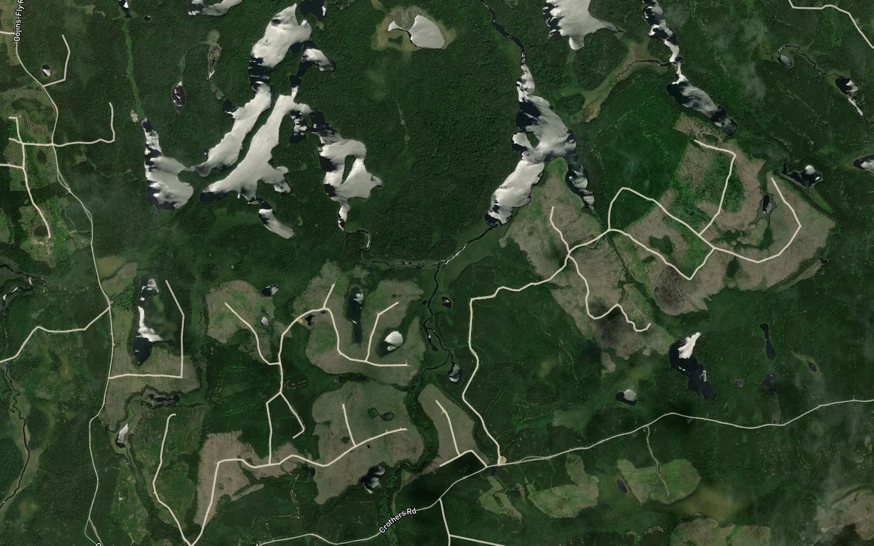 Satellite map of the Sashihaw Creek
