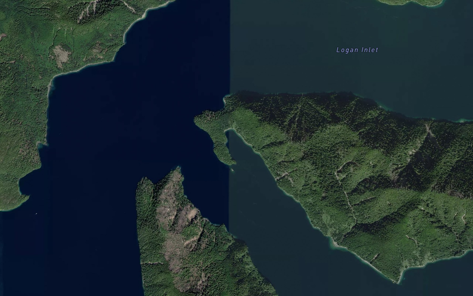 Satellite map of the Stalkungi Cove