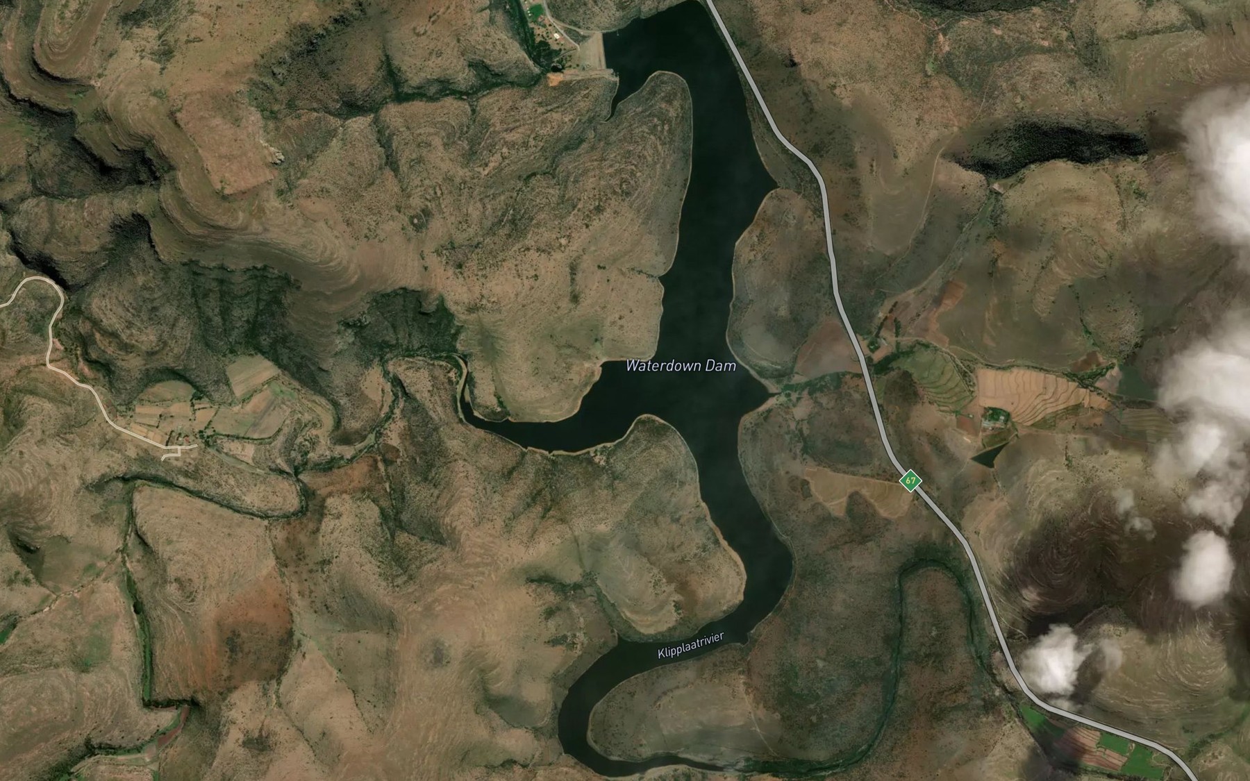 Satellite map of the Waterdown Dam