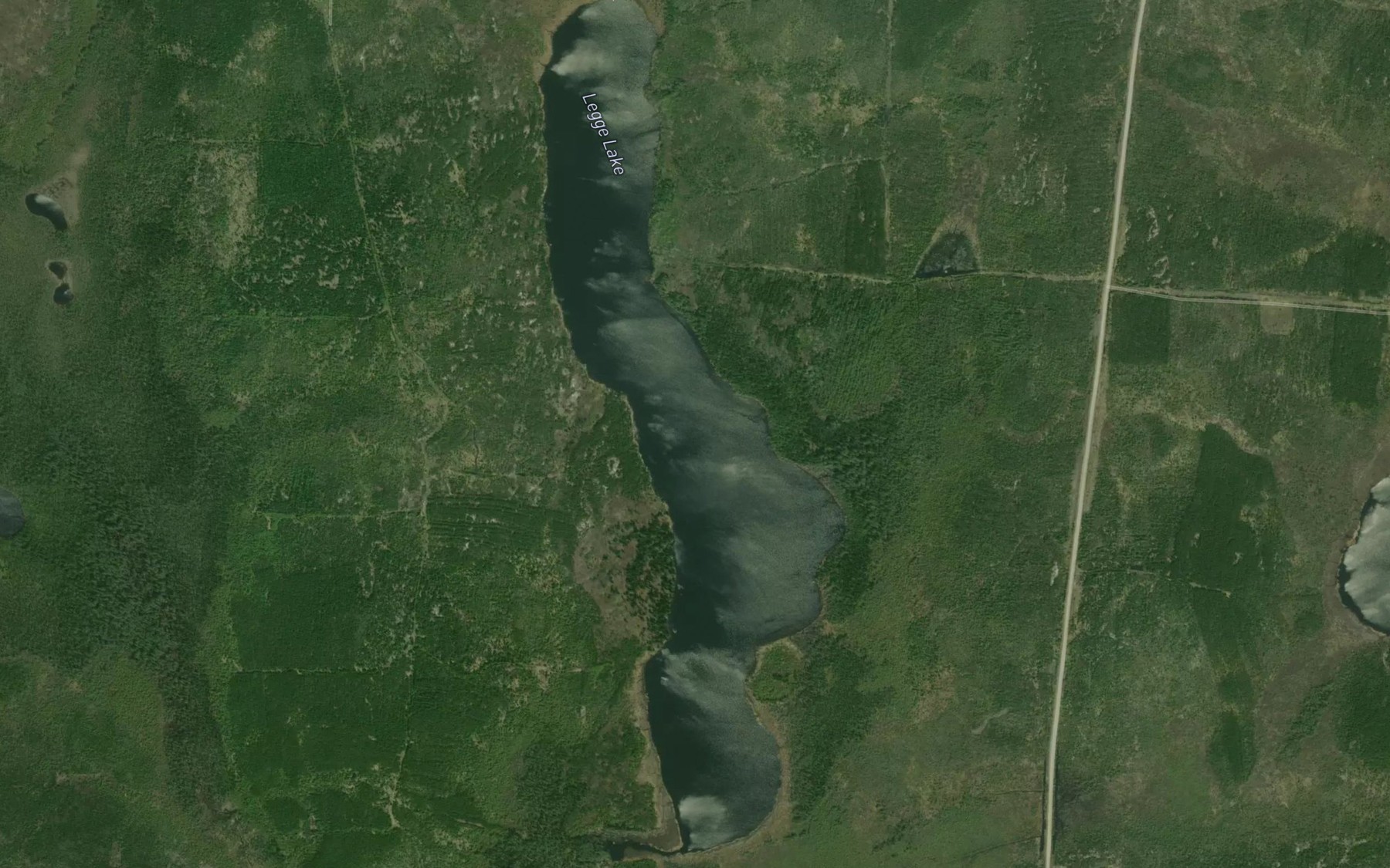 Satellite map of the Legge Lake