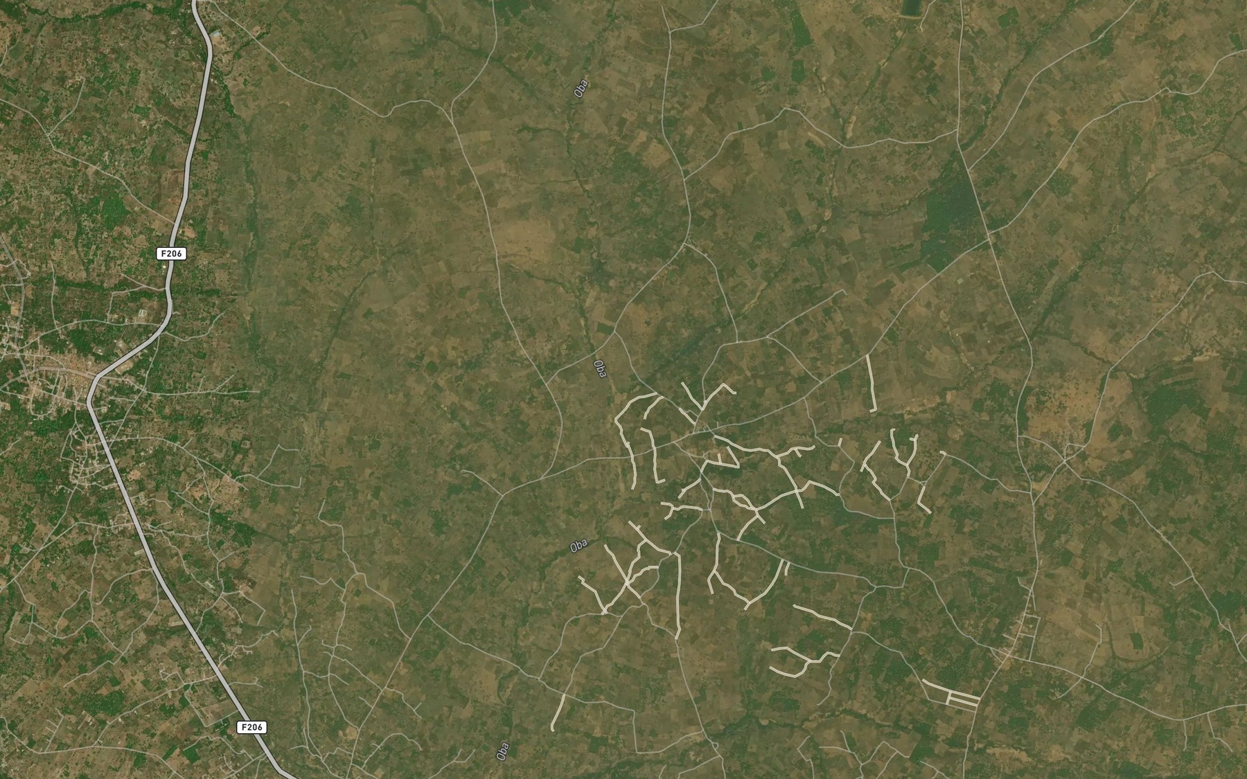 Satellite map of the River Tewure